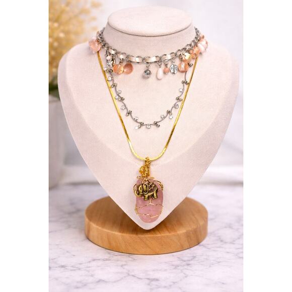 Other Jewelry - Rose Quartz Necklace Set